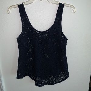 Navy lace tank top